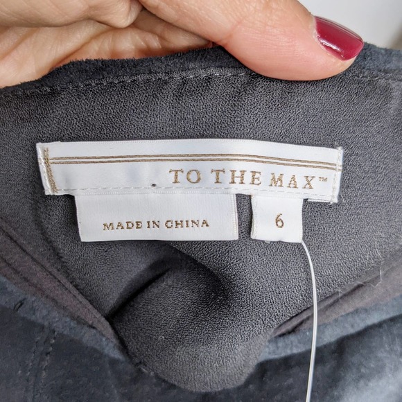 TO THE MAX • 100% Silk Chiffon Black Dress Sz 6 - Picture 5 of 8